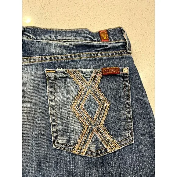 7 For All Mankind Raw Hem Jean Skirt - Size 28 - Picture 9 of 13